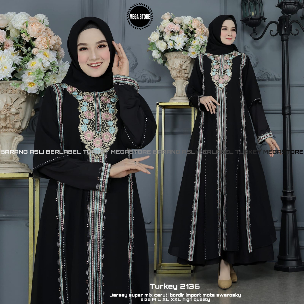 Gamis Turkey Abaya Muslimah Dress Busana Muslimah Original Mega Store