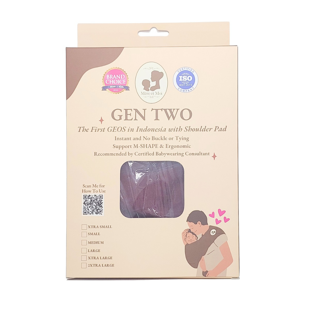 Mere et Moi Gen Two M Geos Gendongan Kaos Bayi Katun Premium Baby Sling Carrier