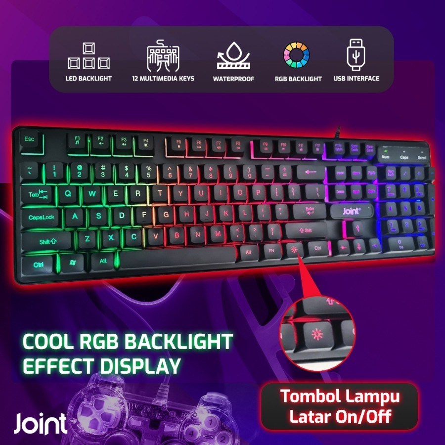 Joint Wired Gaming Keyboard RGB Light Keyboard KB818