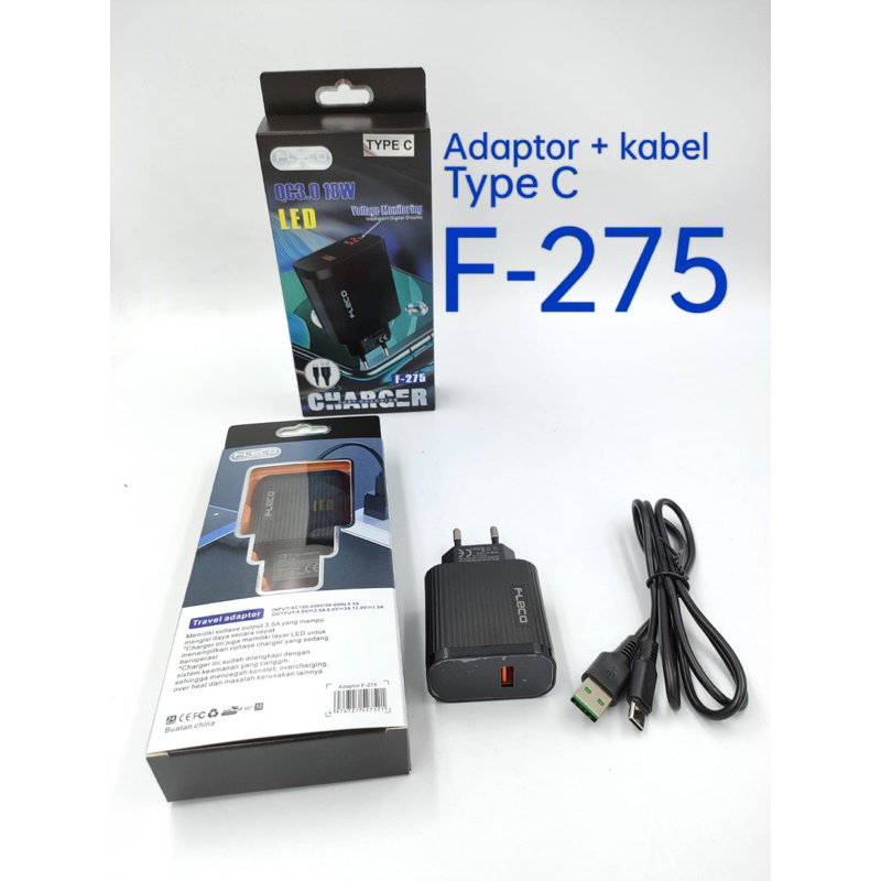 CHARGER FLECO F275 fast charging Quick 3.0 kepala charger original Wall Charger 6A Promo Sen