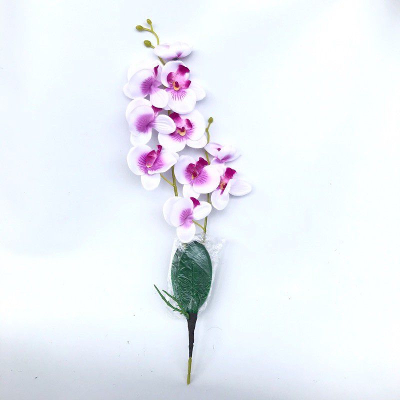 Bisa COD Bunga Hias Anggrek Bulan Gradasi Putih Ungu x2 Artificial Untuk Dekorasi Ruangan Rumah Cafe Bintara Florist Artificial