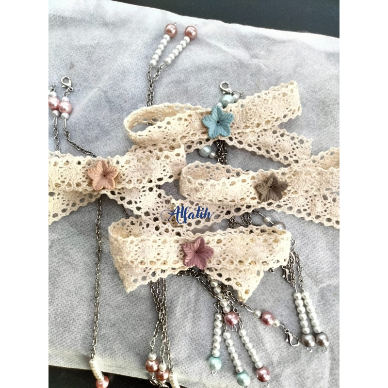 KONEKTOR HIJAB MASKER RENDA/KONEKTOR HIJAB MASKER/KONEKTOR HIJAB PITA/TALI MASKER HIJAB KONEKTOR/KON