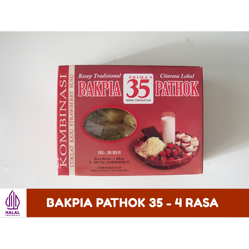 

Bakpia Pathok 35 asli Jpgjakarta - Cokelat, Keju, Strawberry, Susu