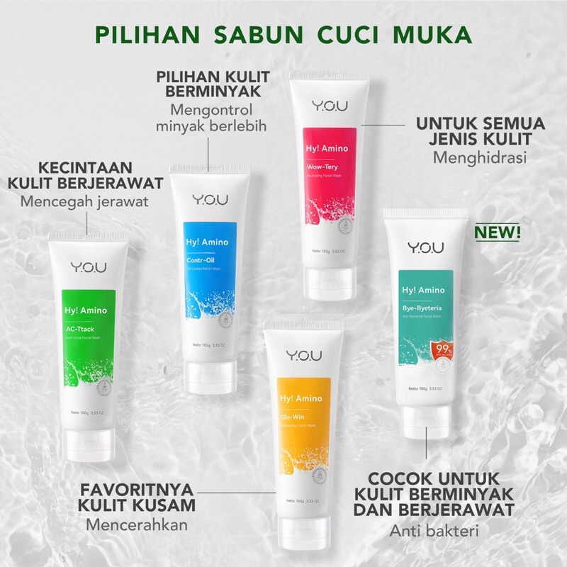 [BISA COD] Y.O.U - YOU Hy! Amino Facial Wash - Sabun Cuci Muka YOU - YOU Facial Wash