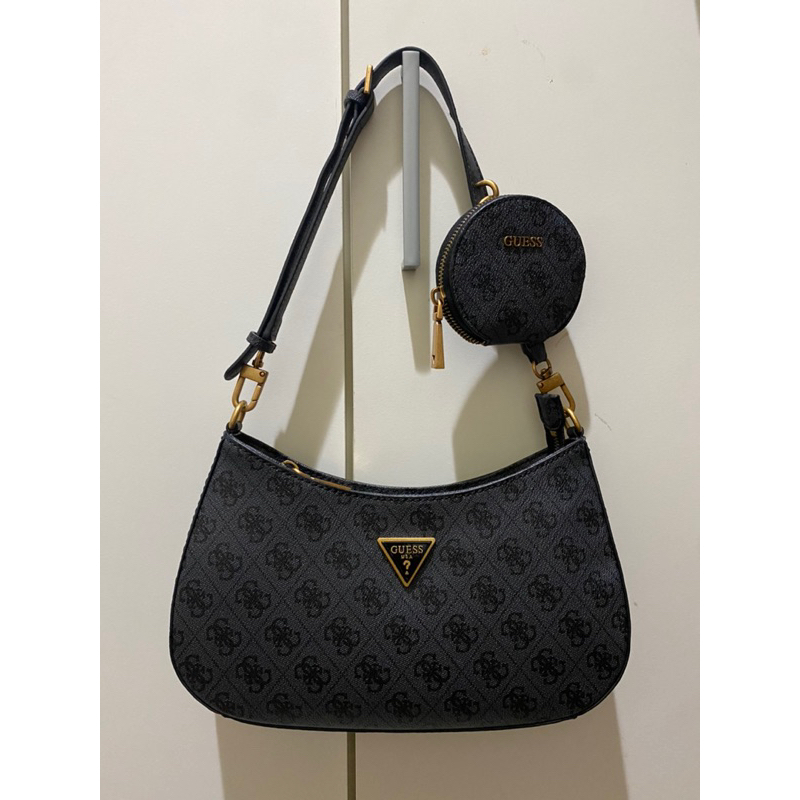 Guess Alexie Top zip Shoulder Bag Grey