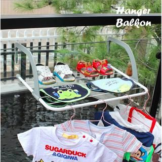 Sgmshop Gantungan Hanger Balkon Jemuran Rak Serbaguna sepatu kaos kaki