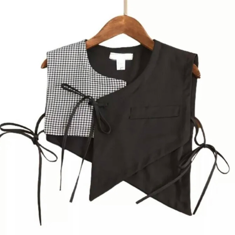 Rompi kotak / vest cube asimetric / asymmetric vest / rompi tali korea blazer crop kotak