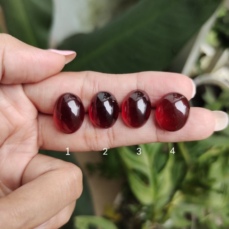 Batu natural hessonite - batu red garnet - garnet merah cutting polos c