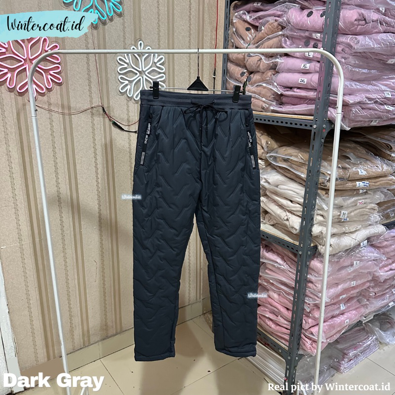 Celana winter pria waterproof water resistant tebal inner fur thermal hangat import unisex cowok cewek pant musim dingin