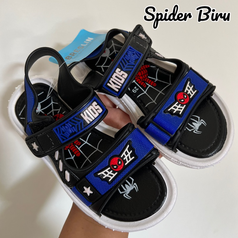 SANDAL VELCRO ANAK IMPORT MOTIF SPIDERMAN PEREKAT