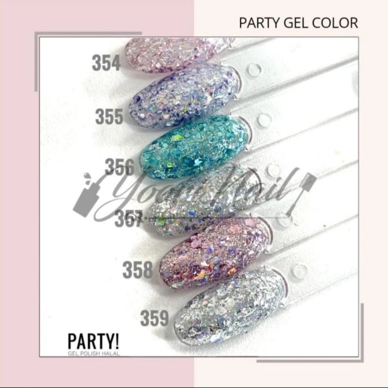 Party kutek gel halal glitter series uv led nail polish 15ml gel