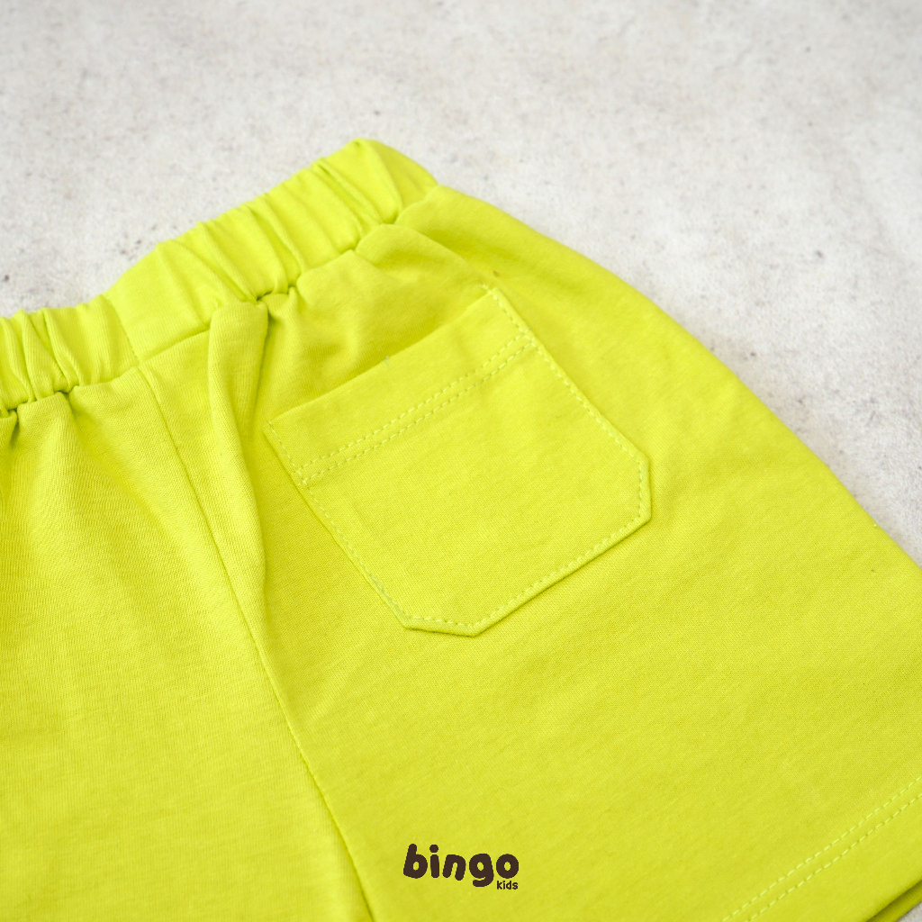 BINGOKIDS | COTTON SHORT PANTS / Celana Pendek Anak Balita / Celana 1-5 Tahun Anak Laki Perempuan Unisex Katun Premium Lime Stabilo Hijau Green Merah Bata Biru Langit Sky Blue Orange