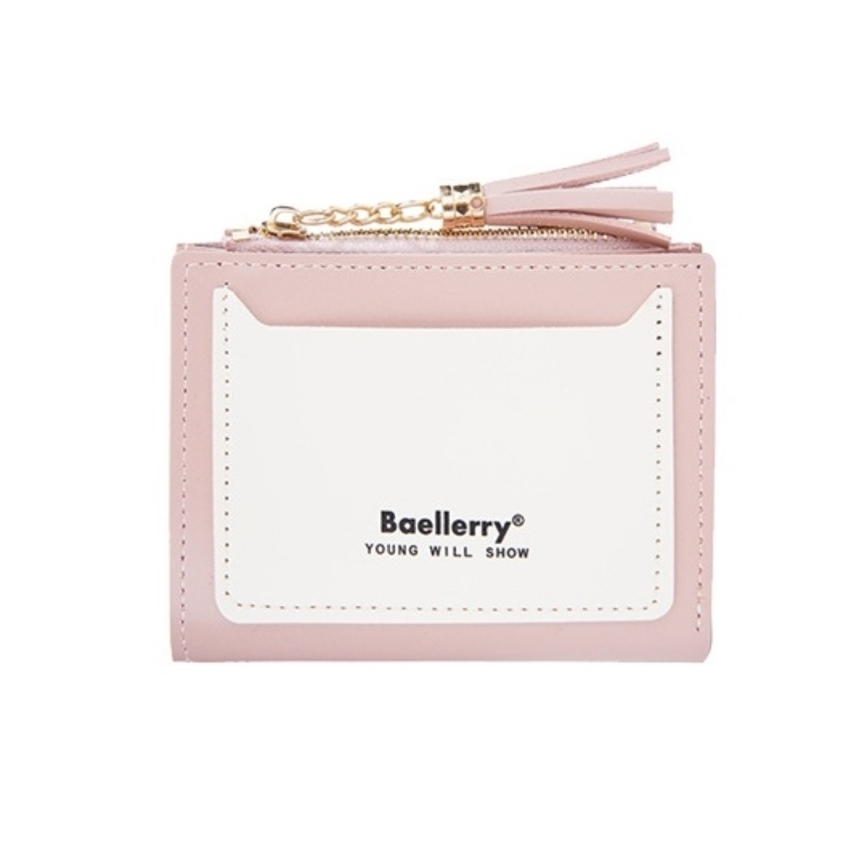 DOMPET LIPAT WANITA KEKINIAN BRANDED PREMIUM BATAM BAELLERRY ORIGINAL MINI KULIT PINK PIALIA WA641P3 IMPORT KECIL SLOT KARTU UANG RESLETING KOIN LUCU KOREA REMAJA