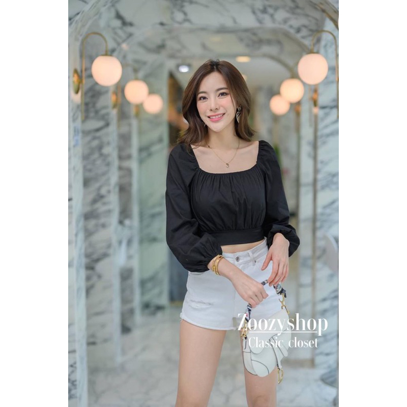 ATASAN ZOOZY MODEL CROP MODEL TALI BELAKANG BLOUSE ZOOZY BANGKOK (BJZY433)