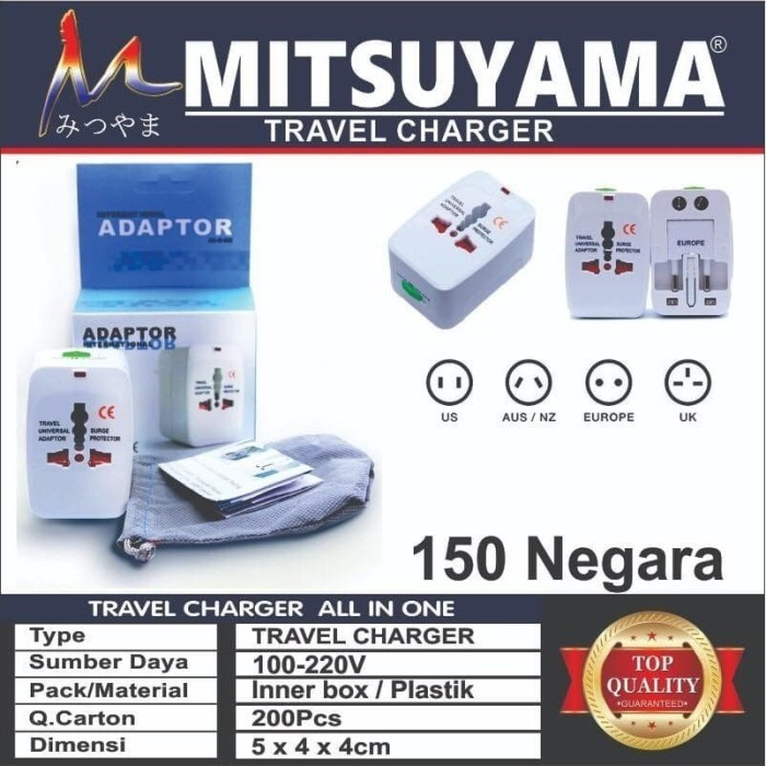 Barangunik2021 - Universal Travel Adaptor / Colokan Multi Adapter Mitsuyama MS-8517