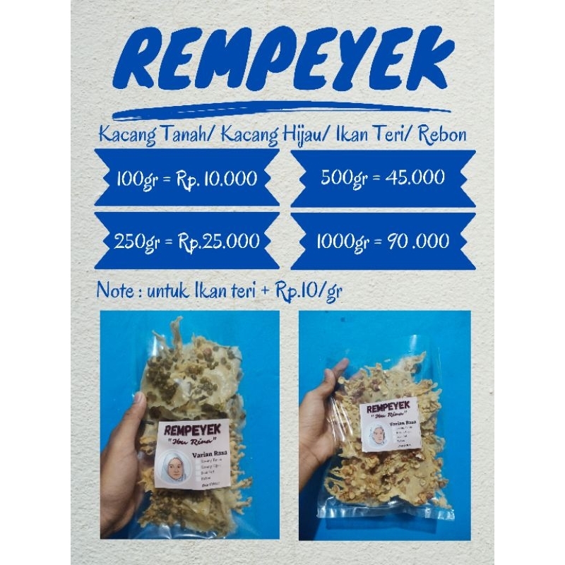 

Rempeyek Renyah Ukuran 100gr - 500gr