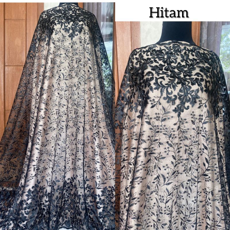 TULE MUTIARA (kaki) Kain tile mutiara /bakalkebaya / tile akar mutiara