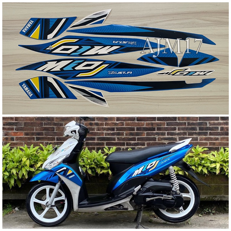 STIKER STRIPING MOTOR MIO J 2012 BIRU