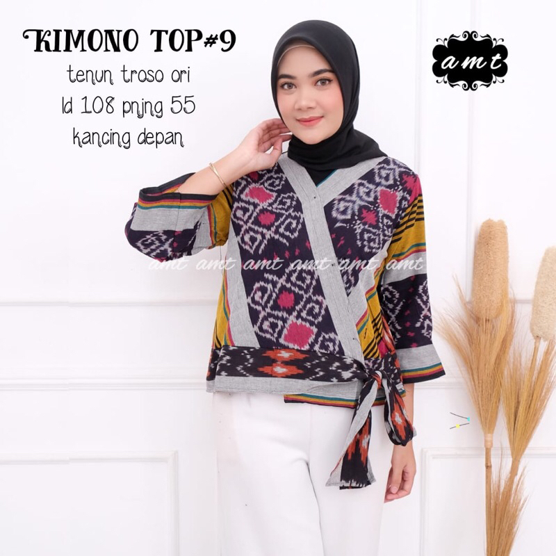 Atasan Blouse Kimono Wanita Bahan Tenun Troso Ori