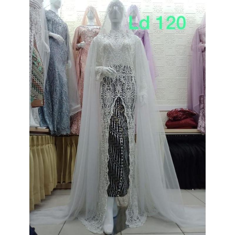 KEBAYA AKAD  BEREREKOR /KEBAYA AKAD ///GAUN WEDDING/GAUN PENGANTEN UKURAN BESAR/BAJU AKAD