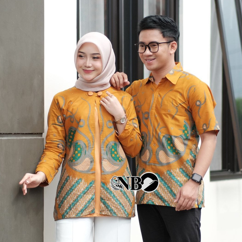 Batik Couple Modern Atasan Blouse Batik Kerja Kantor Wanita Baju Batik Wanita M L XL XXL