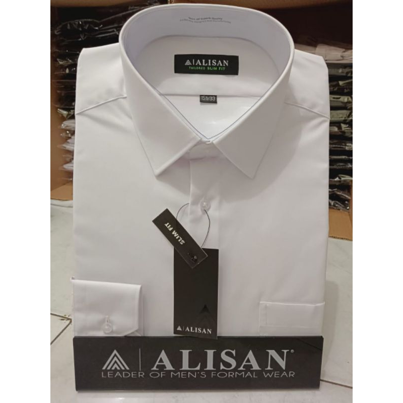 Kemeja ALISAN POLOS SLIMFIT lengan panjang (100% ORI)