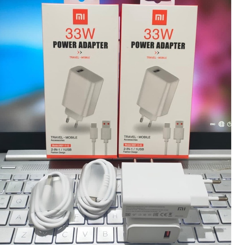 Charger Xiaomi original 100% fast charging Casan Redmi 33 Watt Kabel Data 6A