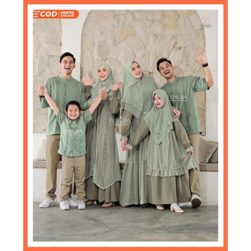 Sarimbit Fenuza Deniz & Denizha Family Series (Gamis Dewasa dan Koko Dewasa) Sarimbit Keluarga 2023