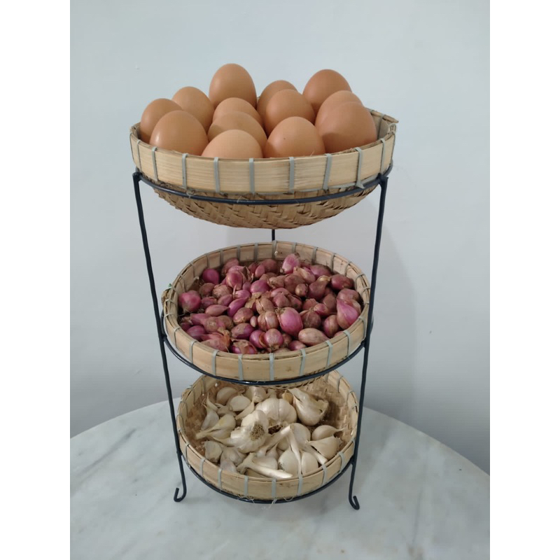 

Navi_Lezatoz 1 Set Mini Rak Bawang Besi+Anyaman Gratis Packing