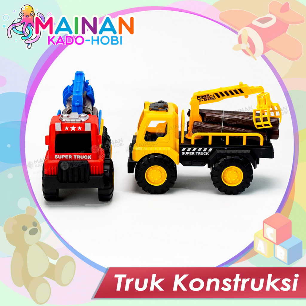 HADIAH MAINAN ANAK COWOK MINIATUR DIECAST EXCAVATOR TRUK KONSTRUKSI