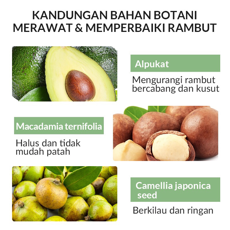 [BISA COD] BIOAQUA Avocado Hair Care Series Set - Bioaqua Avocado Shampoo - Bioaqua Avocado Hair Mask - Paket perawatan rambut Bioaqua