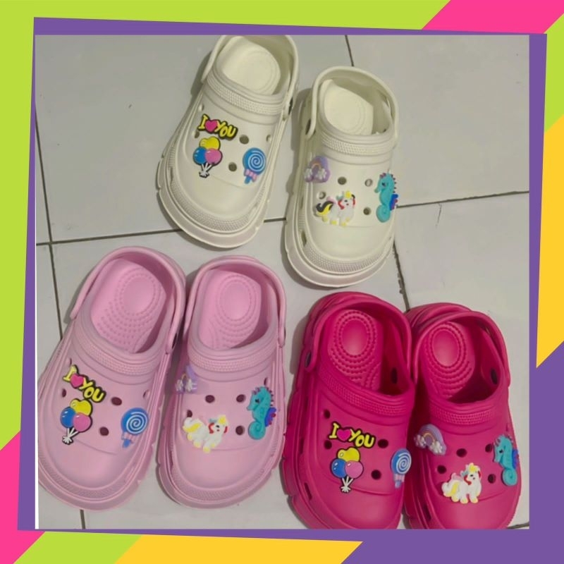 Sandal Crocs Kids Baim Junior Eva jibbits Smile Import High quality RF