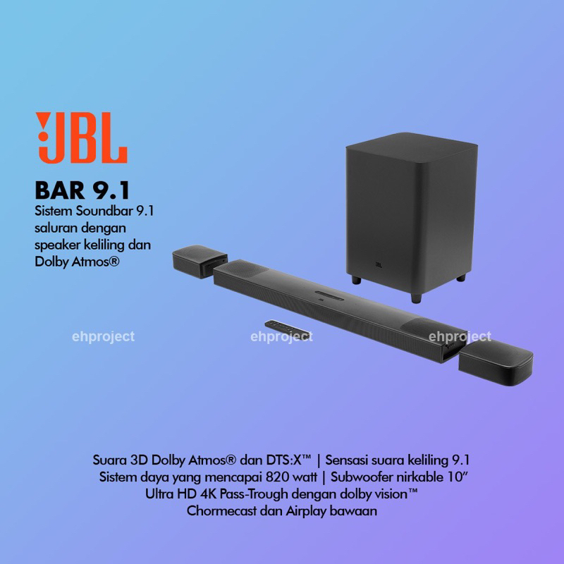 JBL BAR 9.1 Channel True Wireless Surround Dolby Atmos GARANSI RESMI Jbl 9.1 jbl9.1