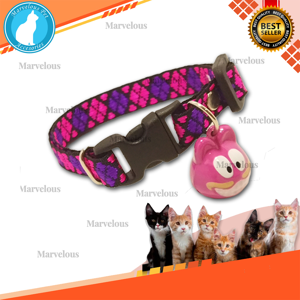 Kalung Kucing Murah Lonceng Boneka Karakter Motif Persegi All Size