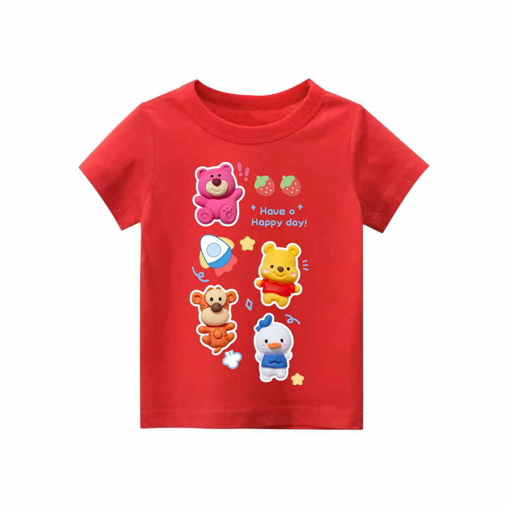 Kaos Anak perempuan motif Winnie friends | kaos combed 30s printing | Kaos Distro anak