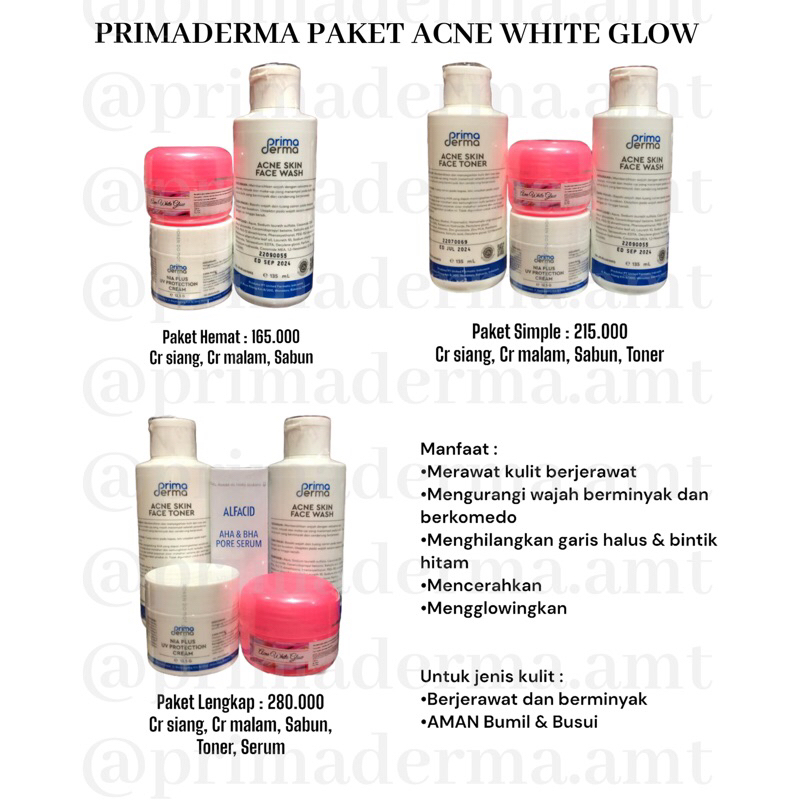 [TERLARIS] PRIMADERMA PAKET ACNE WHITE GLOW
