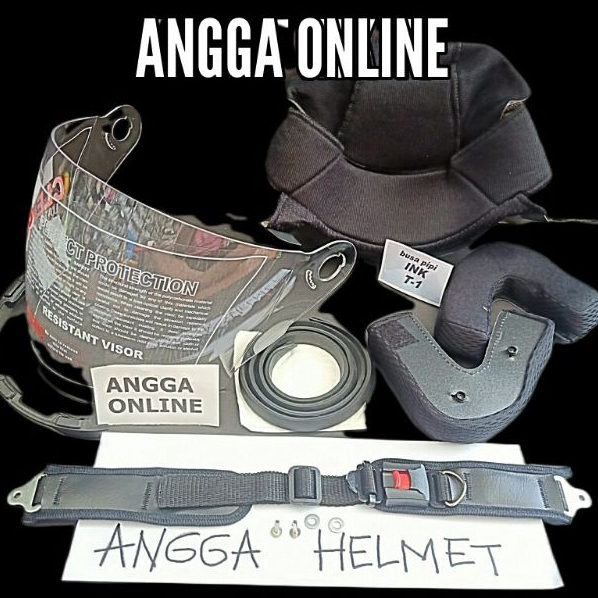 PAKET INK T 1, Busa Helm INK T1, Busa Helm INK T1+ Kaca Helm INK T1,+ Lis Karet + Tali Helm + Paku