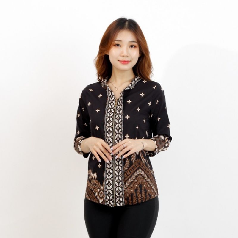Atasan Batik Wanita Sleting Depan Lengan 7/8 560