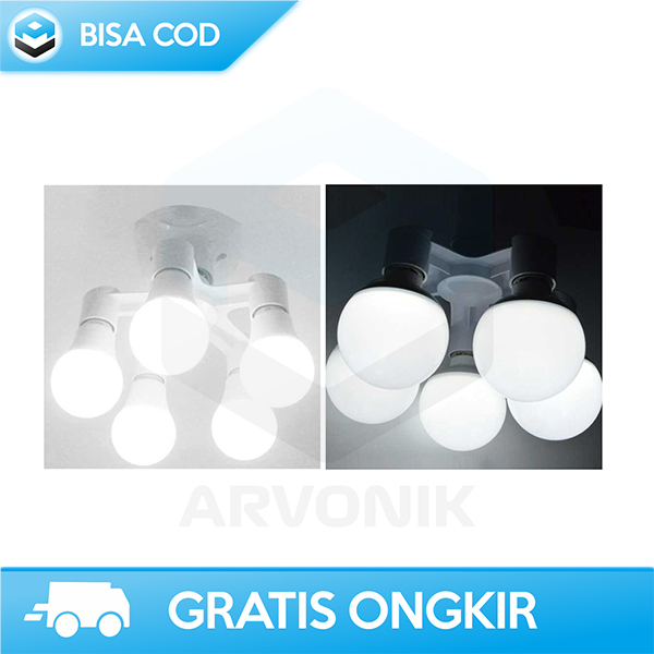 FITTING BOHLAM LED 5 CABANG MERK TAFFLED SOCKET E27 HIGH QUALITY 220V