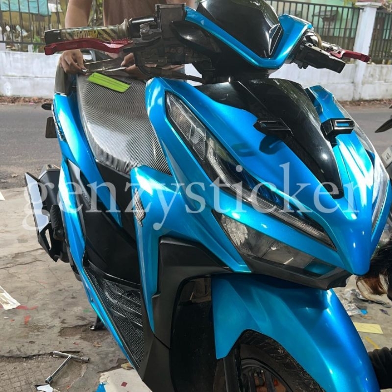 stiker skotlet biru candy sticker biru muda metalik scotlet iceblue metalic glossy premium