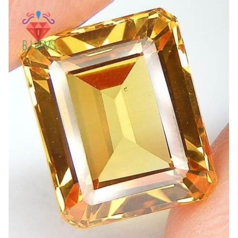 Emerald Shape Permata Yellow Safir Catam