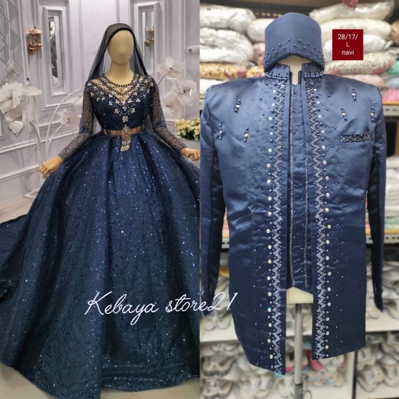 TERLARIS  COUPLE GAUN  BARBY WEDDING CANTIK PITA EKOR/GAUN WEDDING MODEREN /BAJU PENGANTIN BARU