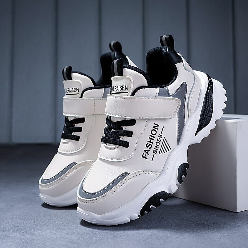 sepatu anak laki laki dan perempuan warna hitam / sepatu sekolah anak tk sd warna hitam putih / sepa