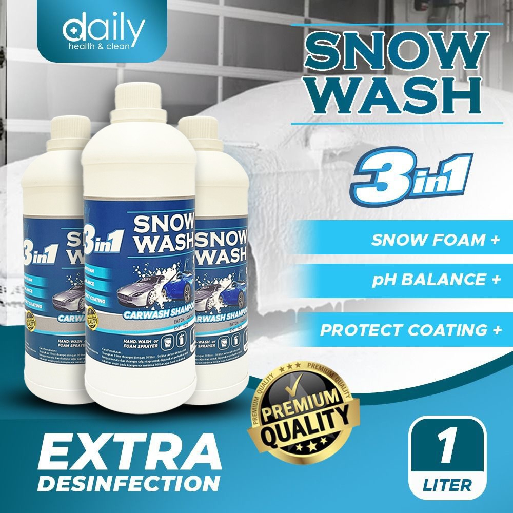 Shampoo Snow Wash Premium Daily Car Wash Sabun Mobil Motor Botol Agro 1 Liter