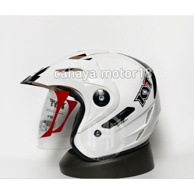 Jual HELM KYT VENOM RR SOLID WHITEPUTIH HALF FACE Shopee Indonesia