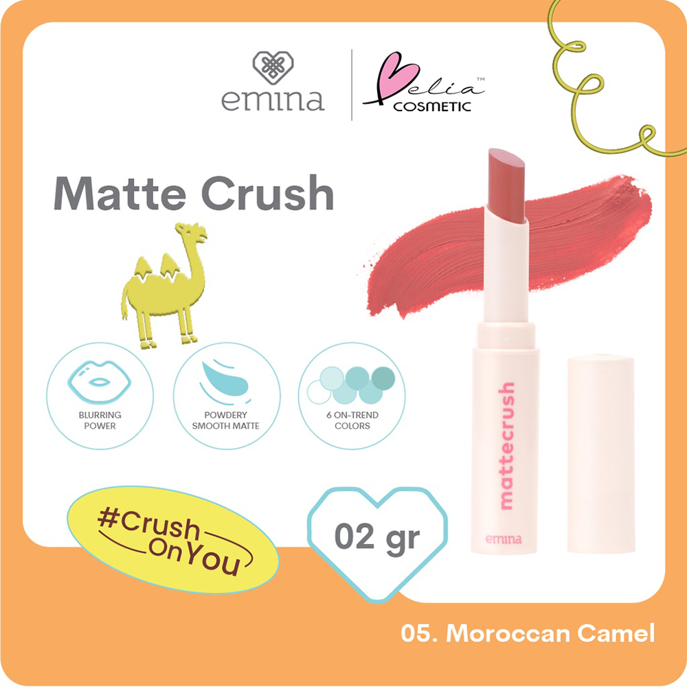 ❤ BELIA ❤ Emina Mattecrush 2 gr - Lip Cream Ringan, Powdery Smooth Matte Finish, Blurring Power | BPOM