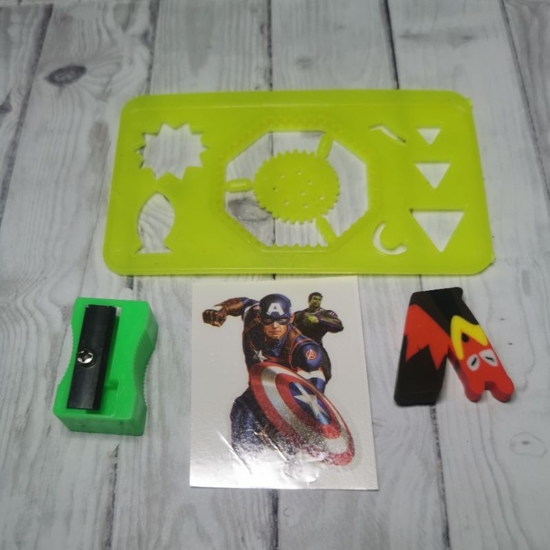 

penggaris set penghapus rautan sticker