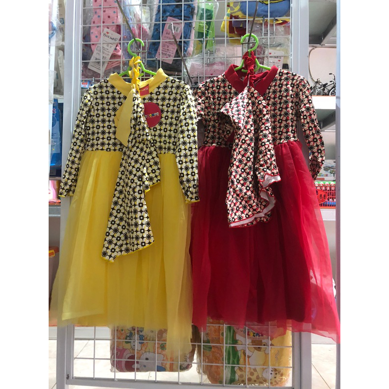Set Baju Muslim Hijab Anak Perempuan Gamis Anak Rok Tile Atasan Bahan Spandek Dress Anak Cewek