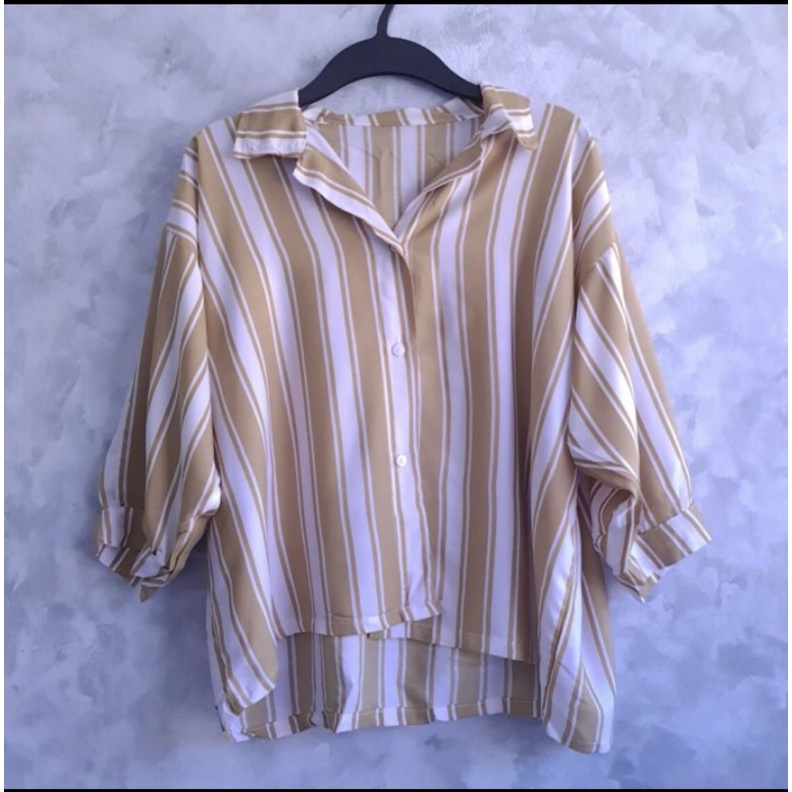 MakeGrosir - STRIPE OVERSIZE SHIRT JUMBO