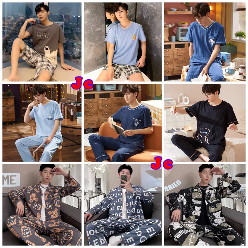 JC- Stelan Piyama Cowok Dewasa Import HP CP PP / Baju tidur Pria Murah / Mens Sleepwear / Baju tidur Cowok